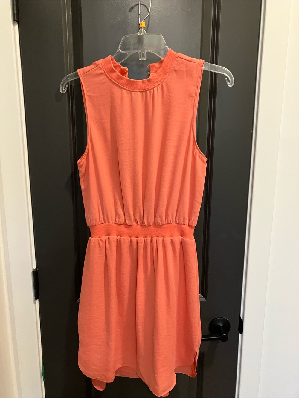 Naked Zebra Coral Sleeveless Waist-Defined Casual Dress